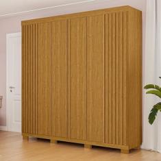 Imagem de Guarda-roupa Casal 230,10cm 6 Portas Ripado 6 Gavetas 100% Mdf Magnólia Cinamomo