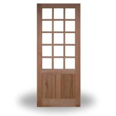 Imagem de Porta Maciça 2 Almofadas para 15 Vidros - Madeira, 2,10 m (altura) x 0