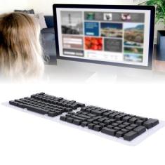 Imagem de 132 Teclas Teclas de Teclado Francês, Teclas Teclado Mecânico Minimalista Francês ABS Premium, Conjunto de Teclas de Teclado Francês para 61 64 68 84 87 96 98 100 104 108