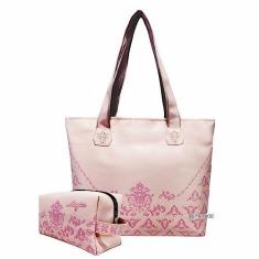 Imagem de Bolsa Nécessaire Feminina Casual Arabescos Rosa Magicc Bolsas