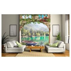 Imagem de Papel De Parede Paisagem Digital Arco Barco Dav20