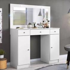 Imagem de Penteadeira Camarim com Espelho e LED 3 Gavetas 2 Portas Carisma Demóbile