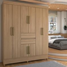 Imagem de Guarda-Roupa Solteiro Leal 8 Portas 2 Gavetas Amendola Touch - Panoram