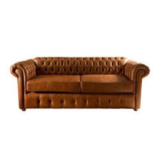 Imagem de Dois Sofás Chesterfield Capitone Luis Xv Vicenzo - Couro Eco Caramelo