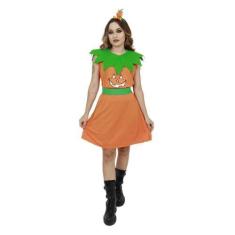 Imagem de Fantasia Feminina Abóbora Halloween Vestido e Tiara Adulto - Sulameric