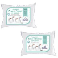 Imagem de Kit 2 Travesseiros 70x50 85% Penas 15% Plumas de Ganso - Daune