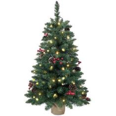 Imagem de Árvore de Natal SZCXTOP Mini pré-iluminada de 90 cm com 70 luzes LED