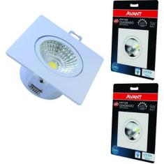 Imagem de Kit 3 Spot Led Embutir 5w Quadrado 6500k  frio Avant