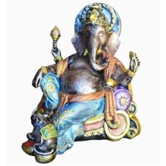 Imagem de Estatua Enfeite Deus Ganesha Gordo No Trono