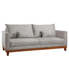 Imagem de Sofá London 3 Lugares Via Encanto Linho Cinza