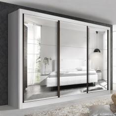 Imagem de Guarda Roupa Casal com 9 Espelho 3 Portas Lux Espresso Móveis Branco