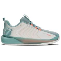 Imagem de K-Swiss Tênis feminino Ultrashot 3, Blanc De Blanc/Azul Nilo/Flor Deserto, 36