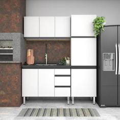 Imagem de Balcão Para Pia 120cm Em Aço 2 Portas 3 Gavetas Gaia Cozimax