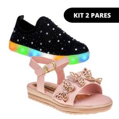 Imagem de Kit 2 Sapatilha Tênis Infantil Sapato Feminino Menina Escolar-Feminino