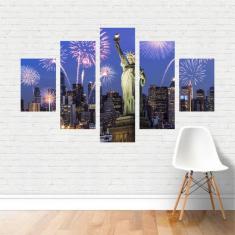 Imagem de Quadro Cidades Nova Iorque Ano Novo Estátua Liberdade Canvas