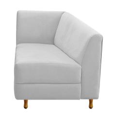 Imagem de Recamier Valéria 140cm Lado Direito Corano Branco Adj Decor