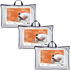 Imagem de Kit com 3 Travesseiros Basic Flat Látex - Macio - Dunlopillo
