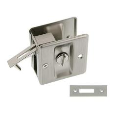 Imagem de idh by St. Simons 25411-015 Puxador de porta de privacidade de latão sólido de qualidade premium, níquel acetinado