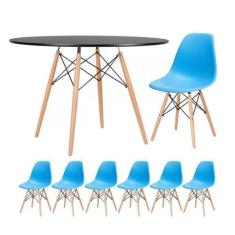 Imagem de KIT - Mesa redonda Eames 120 cm + 6 cadeiras Eiffel DSW - Loft7