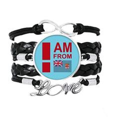 Imagem de OFFbb-USA Pulseira I Am from Fiji Art Deco Presente Fashion Pulseira Love Acessório de couro torcido Corda Presente Pulseira Presente