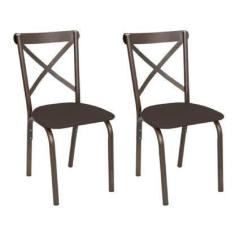 Imagem de Conjunto de 2 Cadeiras Karina Tubo Bronze - Ciplafe Bg