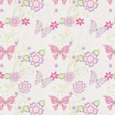 Imagem de Papel De Parede Adesivo Borboletas E Flores Quarto Infantil