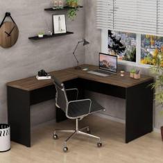 Imagem de Mesa De Escritório em L 120x150cm Tampo 30mm Nogal