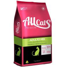 Imagem de Ração Allcats Premium Adulto Mix Frango, Carne e Salmão - 20 Kg