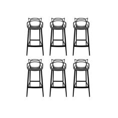 Imagem de Kit - 6 X Banquetas Altas Masters Allegra - Preto