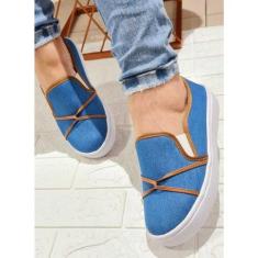 Imagem de Tenis Feminino Casual Slip On Jeans Variados Modelos - Brazilinas, 1, 