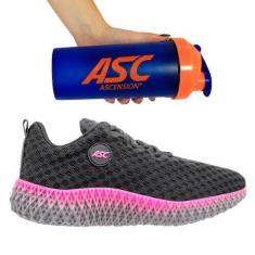 Imagem de Kit Tênis Esportivo Para Treino E Academia Feminino Cinza E Coquetelei