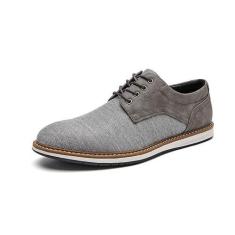Imagem de Tênis masculino vintage de lona estilo negócios, bico fino, calçado masculino casual, Cinza, 39