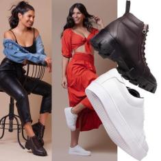 Imagem de Kit 2 pares Tenis Feminino Com Sola Anti-Derrapante - KIT FEMININO DOI