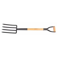 Imagem de Forcado Metalico Forjado 4 Dentes Cabo De Madeira 74 Cm Empunhadura Metalica Tramontina