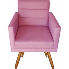 Imagem de Poltrona Nina Luxo Decorativa Sala E Recepção Suede Rose