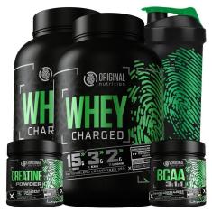 Imagem de Kit 2X Whey Charged Original + Bcaa+ Creatina + Shaker-Unissex