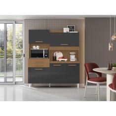 Imagem de Armário Cozinha Compacta Isis 5 Portas 2 Gaveta Atacama Grafite - Aramóveis