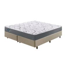 Imagem de Cama Box King Reforçado 193x203x38cm e Colchão Adapto Molas Ensacadas Bege