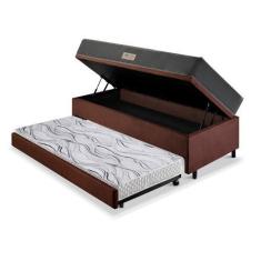 Imagem de Bicama Box Baú Solteiro Com Colchão Dual Firm Ecoflex Suede Marrom 88x