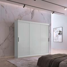 Imagem de Guarda Roupa Vitor Em Mdf 3 Portas E 6 Cabideiros Moderna Branco