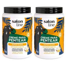 Imagem de Kit Creme Para Pentear Salon Line Super Óleos 1Kg - 2 Unidades