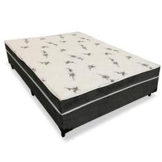 Imagem de Cama Box Conjugado Ortopédico Suede Cinza 110 X 188 X 40 - Bueno Sono