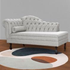 Imagem de Recamier Divã Namoradeira Larissa Lado Direito Belo Tok - Linho Bege