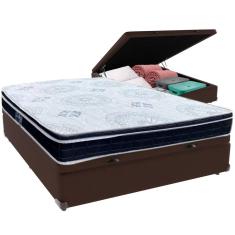 Imagem de Cama Box Baú e Colchão Orthosono D33 Com Pillow Top Casal Anjos