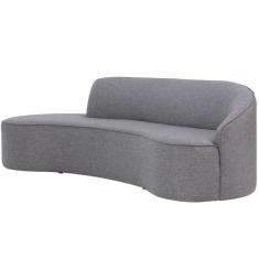 Imagem de Sofá Curvo 03 Lugares 180cm Braço Esquerdo Eron Linho Cinza Mesclado -