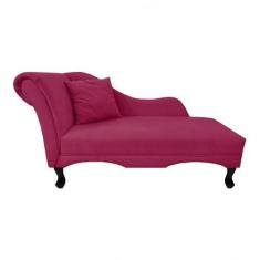 Imagem de Recamier Divã Estofado Direito De Quem Senta Olívia Corano Rosa Pink -