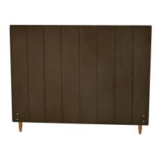 Imagem de Cabeceira Estofada Vitória para Cama Box Casal Queen Size Suede Marrom 158cm JBF