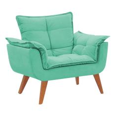 Imagem de Poltrona Decorativa Opala Pés Palito Suede  turquesa