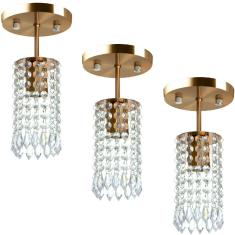 Imagem de Kit 3 Lustres Clearcrillic Cristal Acrílico Redondo Cobre