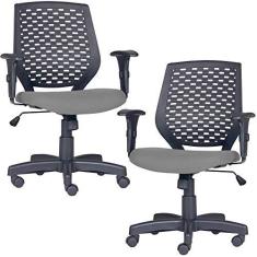 Imagem de Kit 02 Cadeiras de Escritório Giratória Executiva Ergonômica Tech L02 Corino  - Lyam Decor
